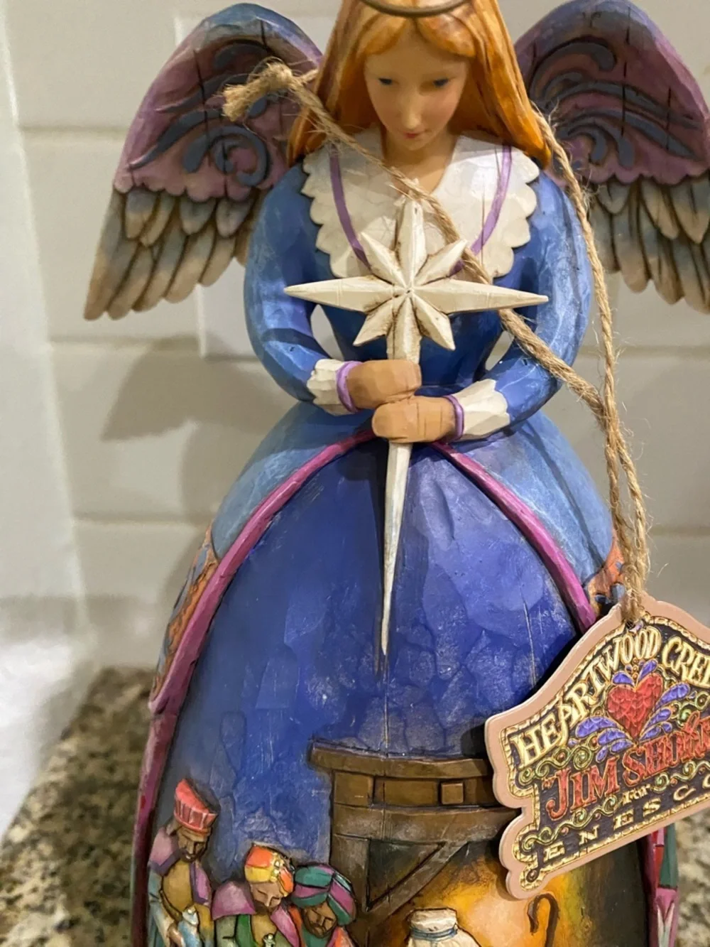 Jim Shore Heartwood Creek Enesco Angel Nativity 11” Holy Family 2005 Figurine